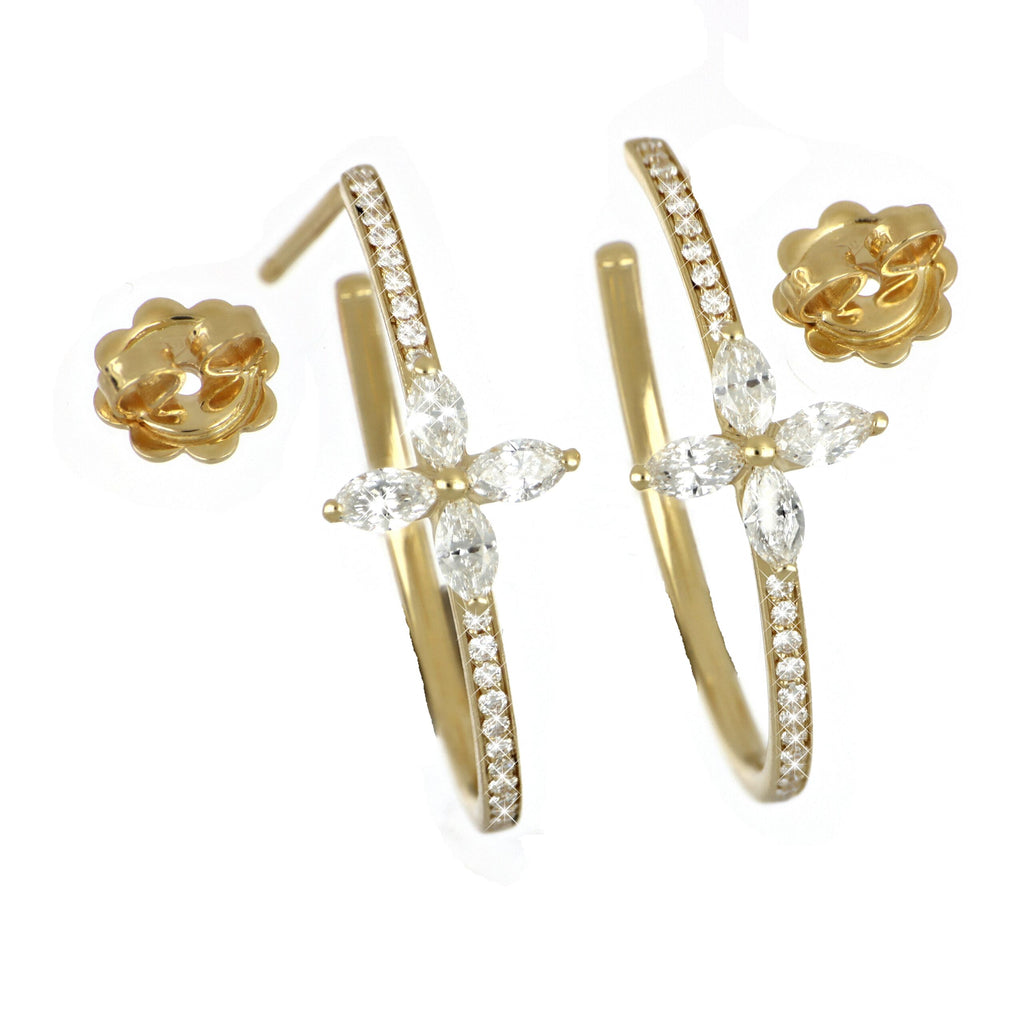 Diamond Hoop Earrings in Yellow Gold image 0