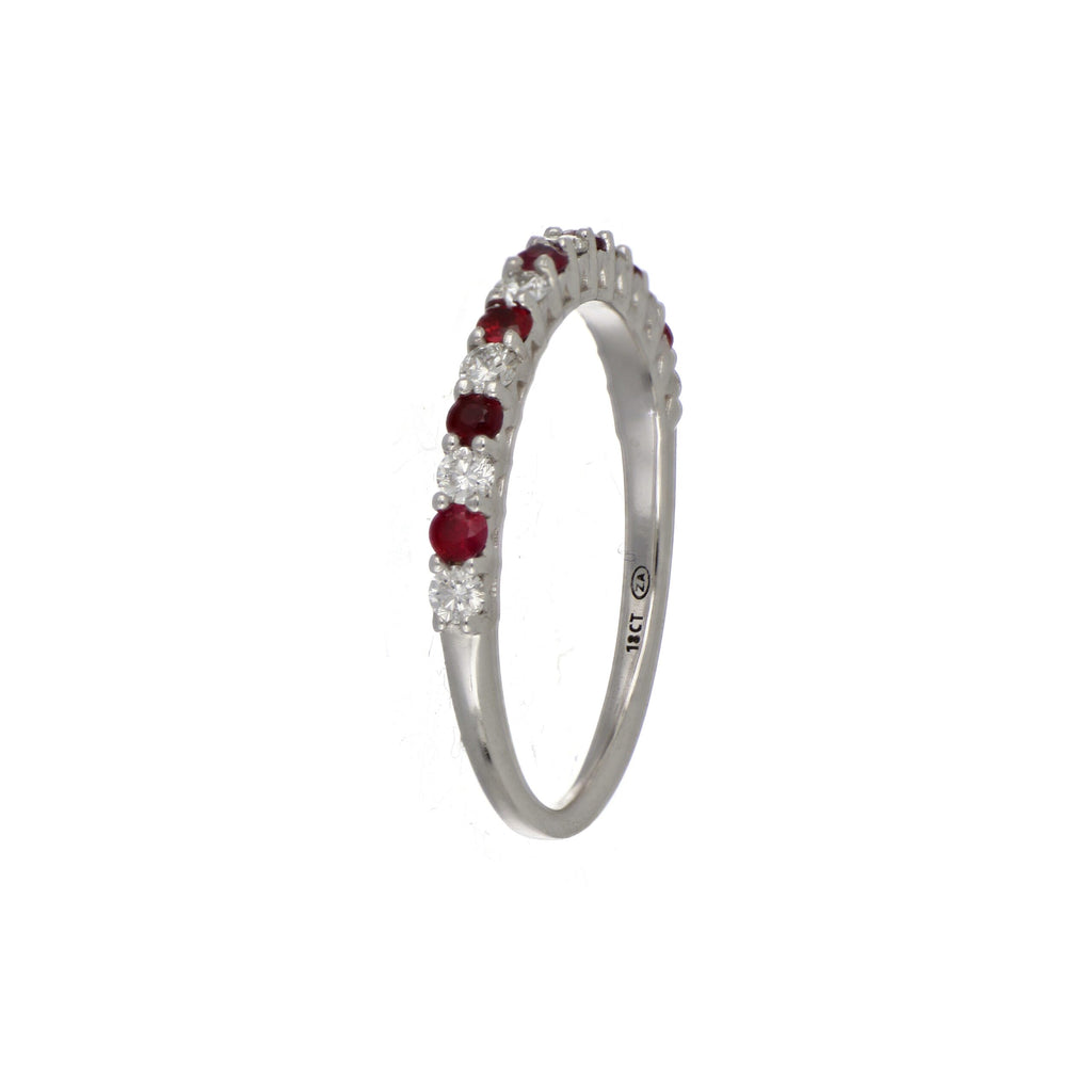 Ruby and Diamond Eternity Ring in White Gold image 2