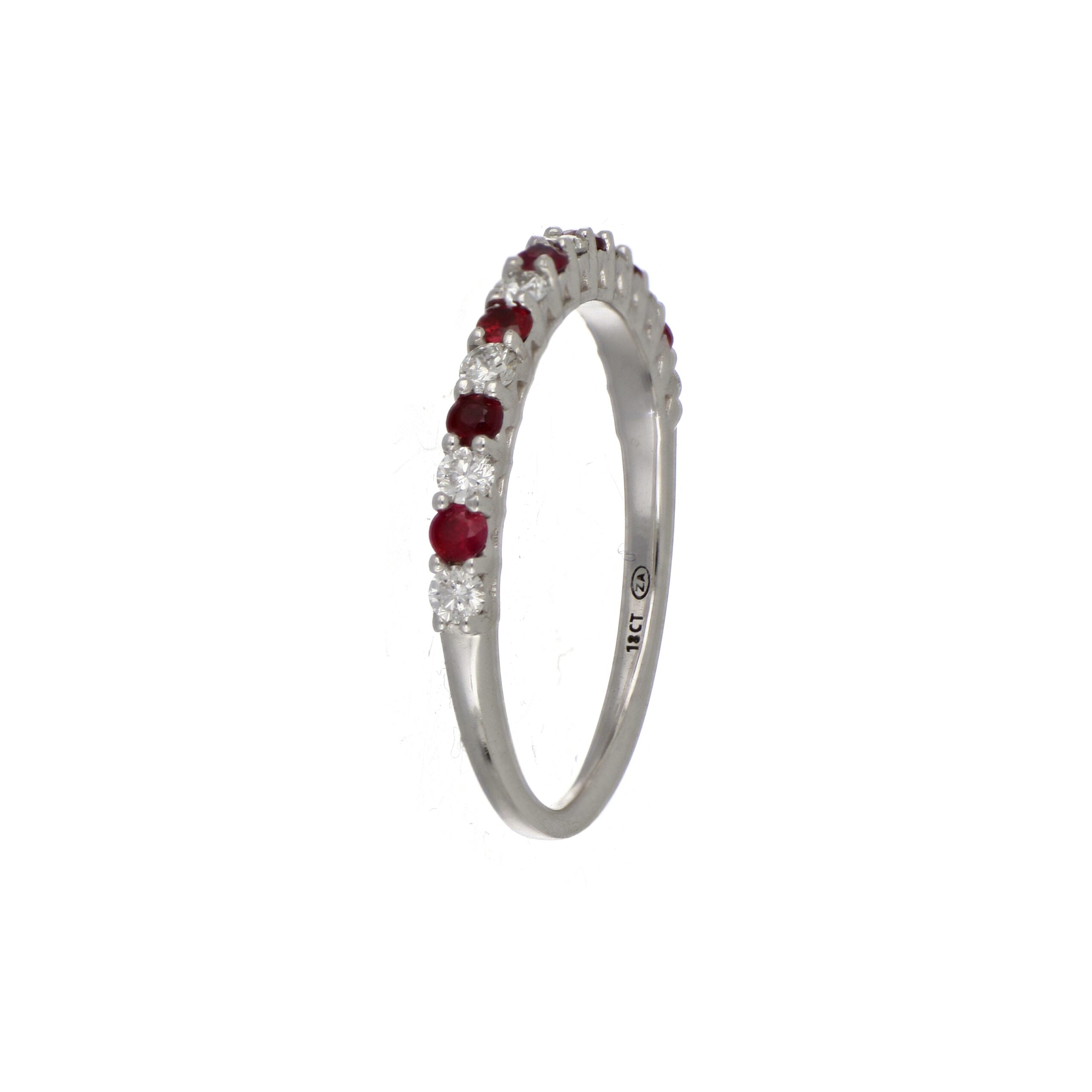 Ruby and Diamond Eternity Ring in White Gold image 2