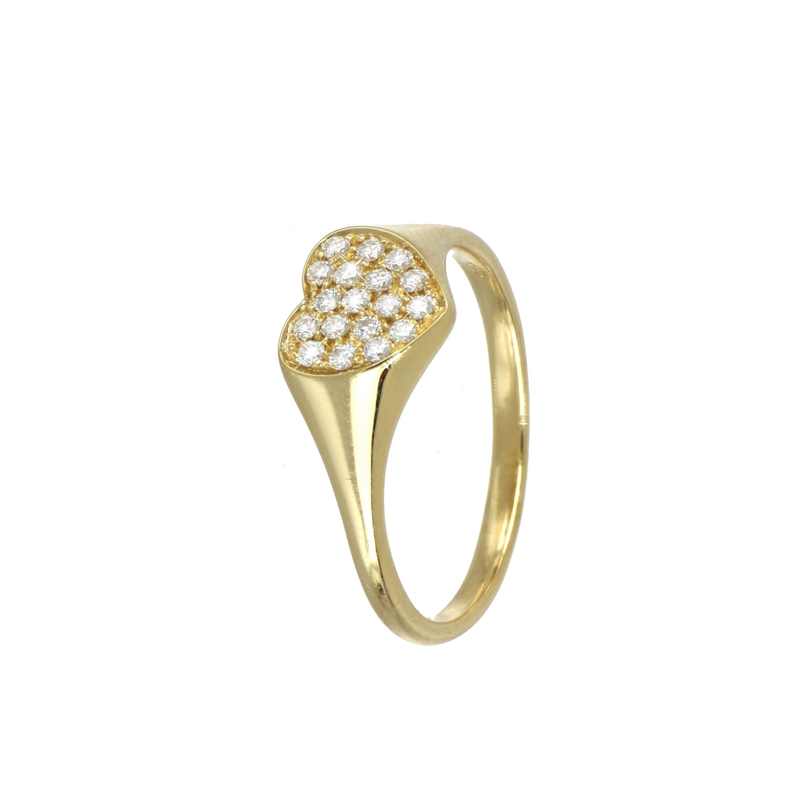 Diamond Signet Ring  in Yellow Gold image 1