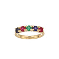 Emerald, Blue Sapphire and Ruby Ring in Yellow Gold image 0