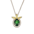 Tsavorite, Yellow Sapphire and Diamond Pendant in White Gold image 0
