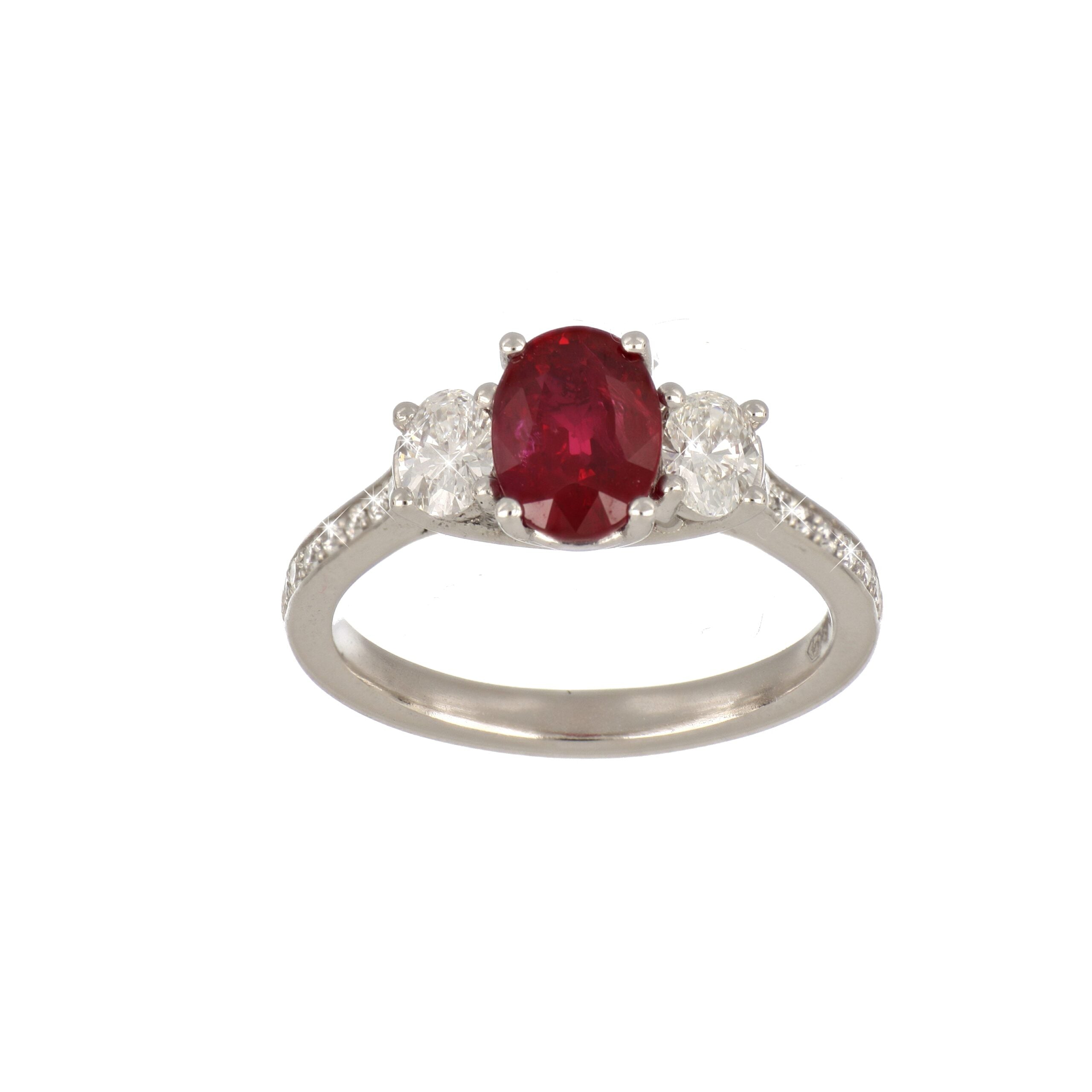Ruby and Diamond Ring in Platinum image 1