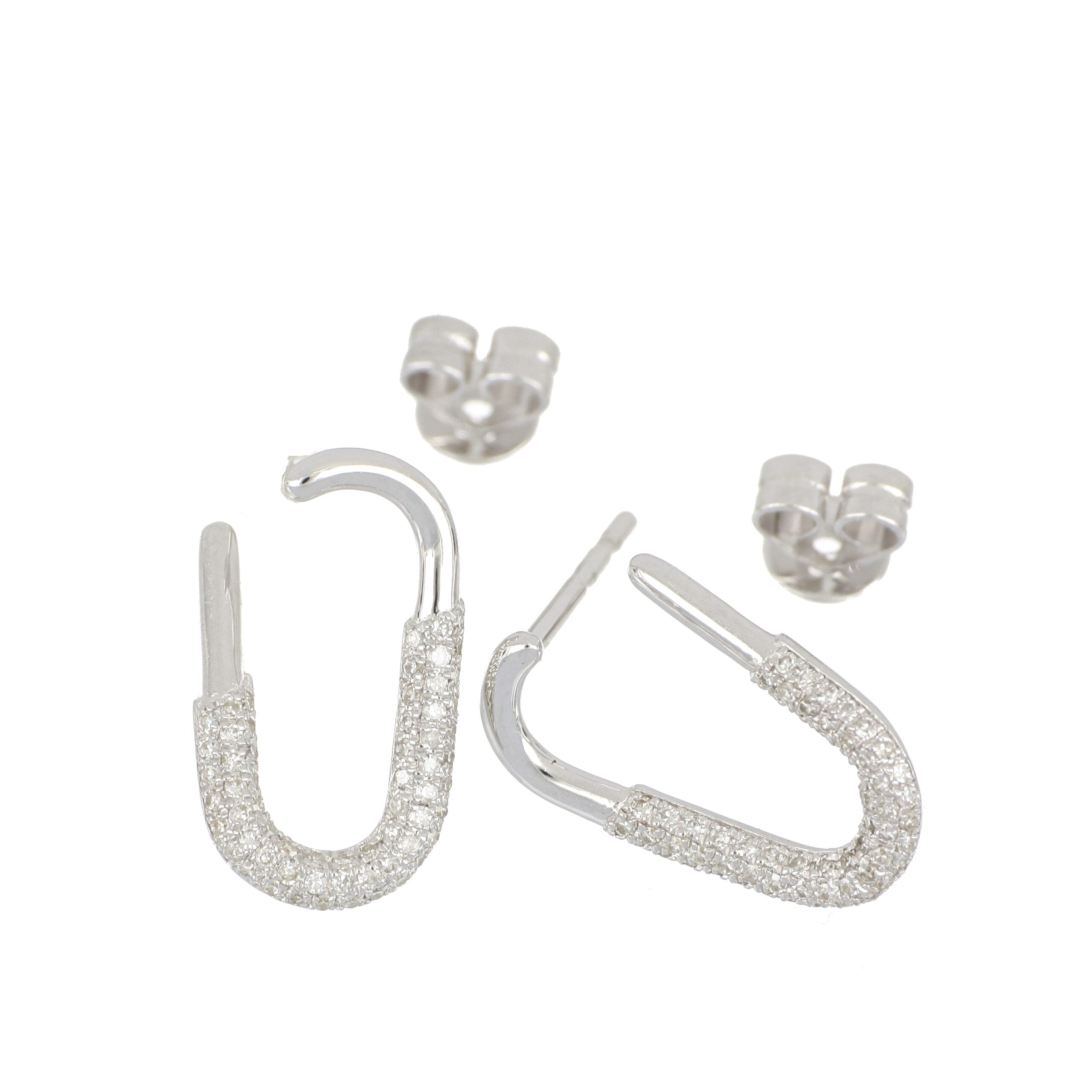 Diamond Hoop Earrings in White Gold image 0