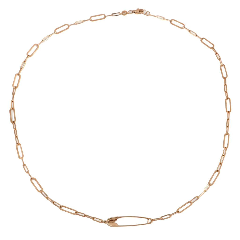 Paper-clip neckchain in Rose Gold image 0