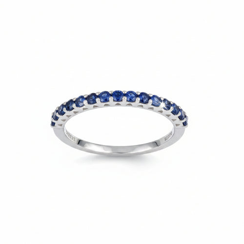 Blue Sapphire Eternity Ring in White Gold image 0