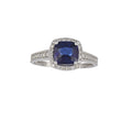 Blue Sapphire and Diamond Ring in White Gold image 0